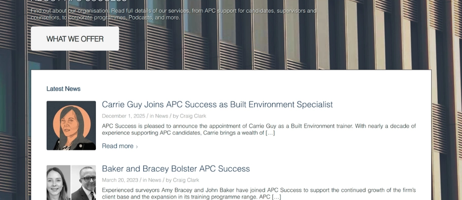 apc success joelovell website wordpress development