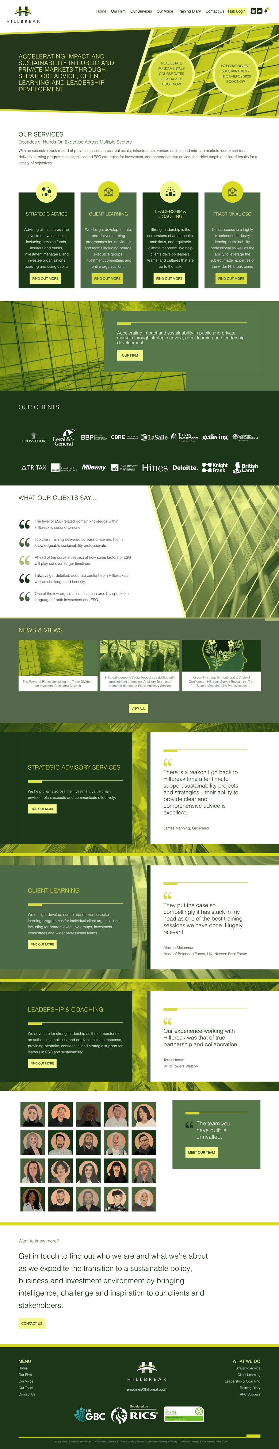 Image of Hillbreak website - Lead Developer Joe Lovell